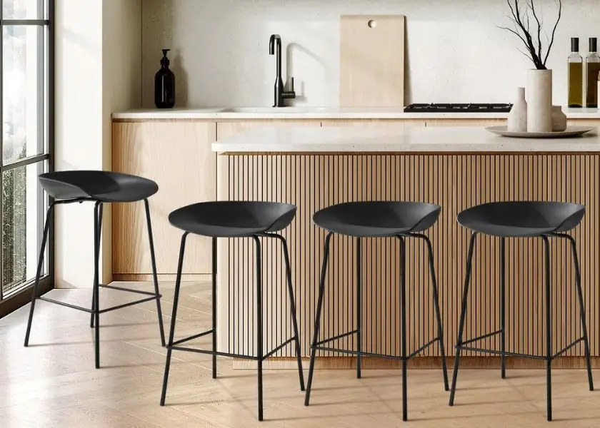 Kursi Dapur Mini Bar dengan Kaki Tipis Metal